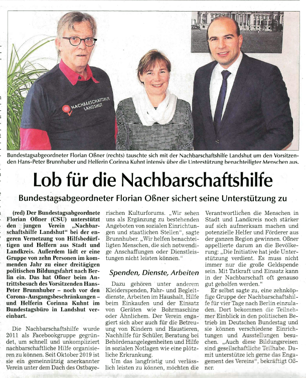 Pressebericht Landshuter Zeitung vom 04.04.2020