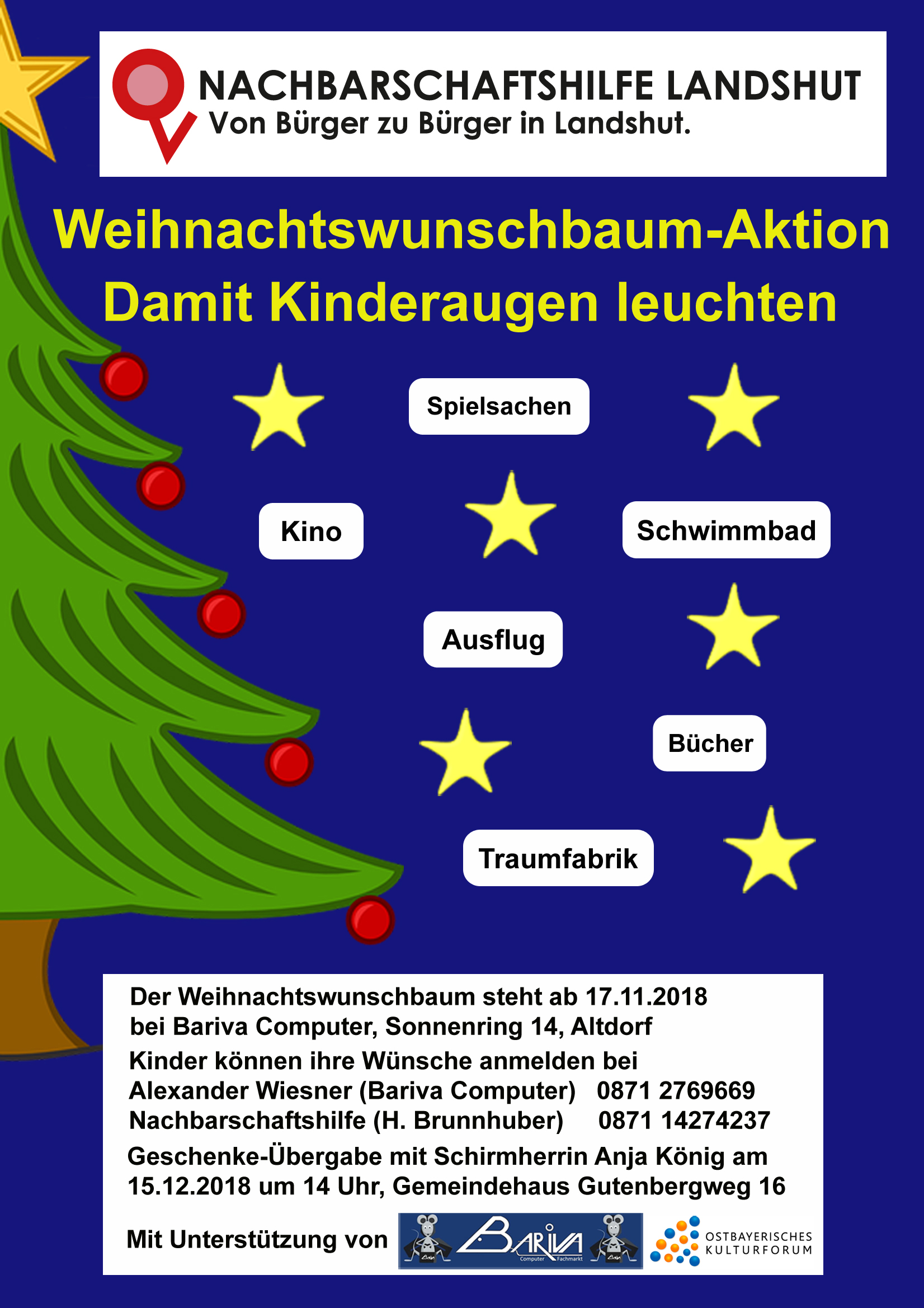 Plakat Weihnachts-Wunschbaum-Aktion 2018